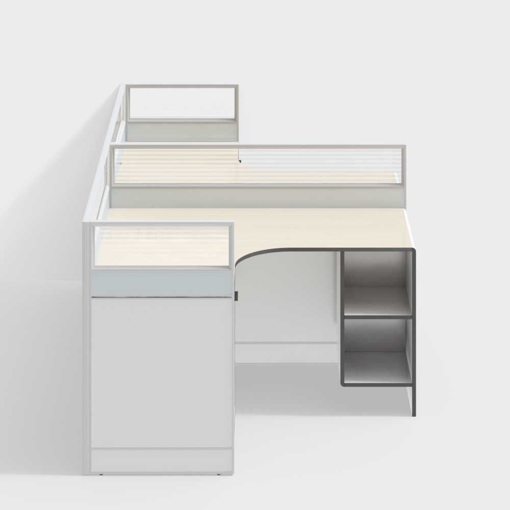现代-TK96B-办公家具职员桌办公桌组合工作位单人位2人位4人位卡位3D模型