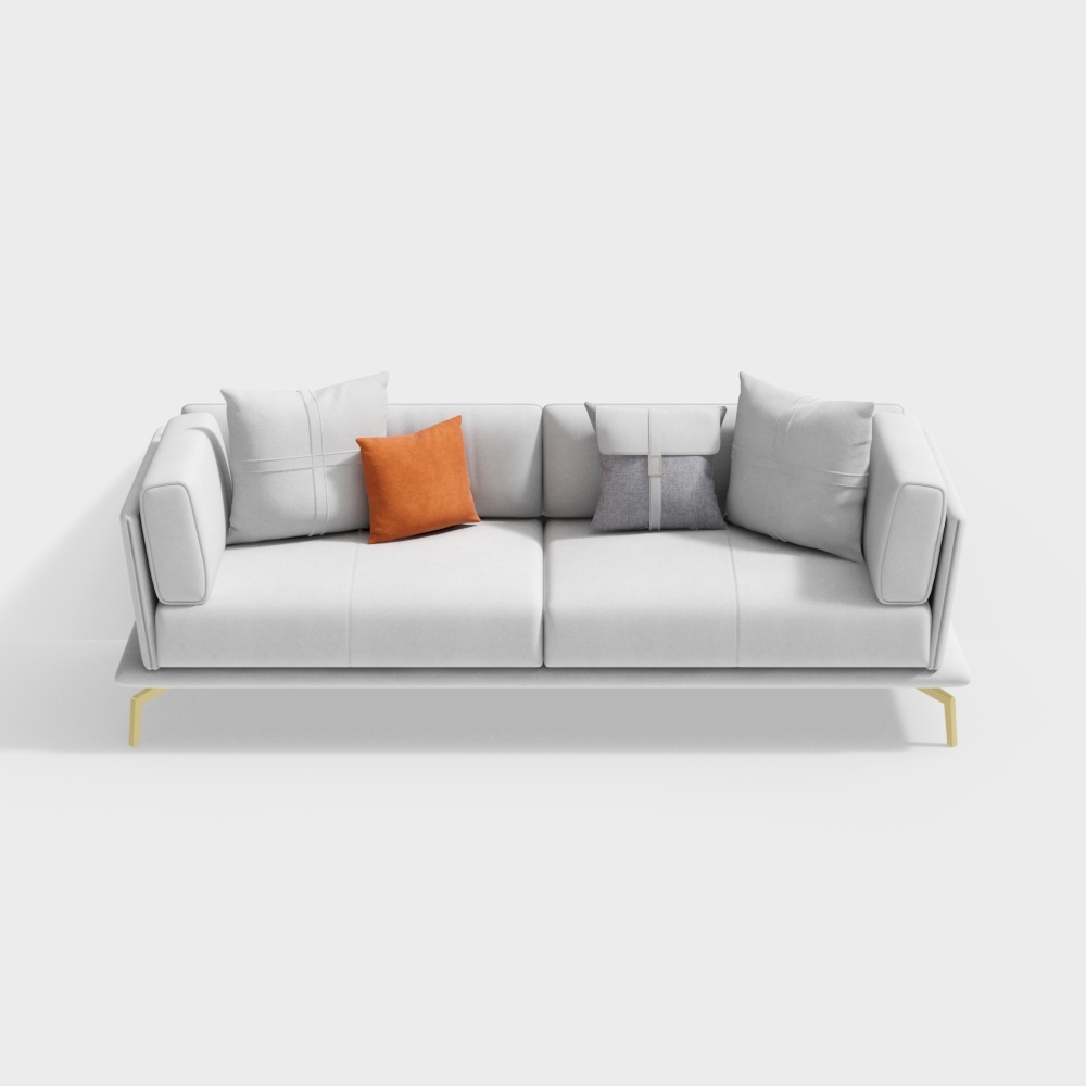 皮质三人位沙发-BSVSGS26S3D模型