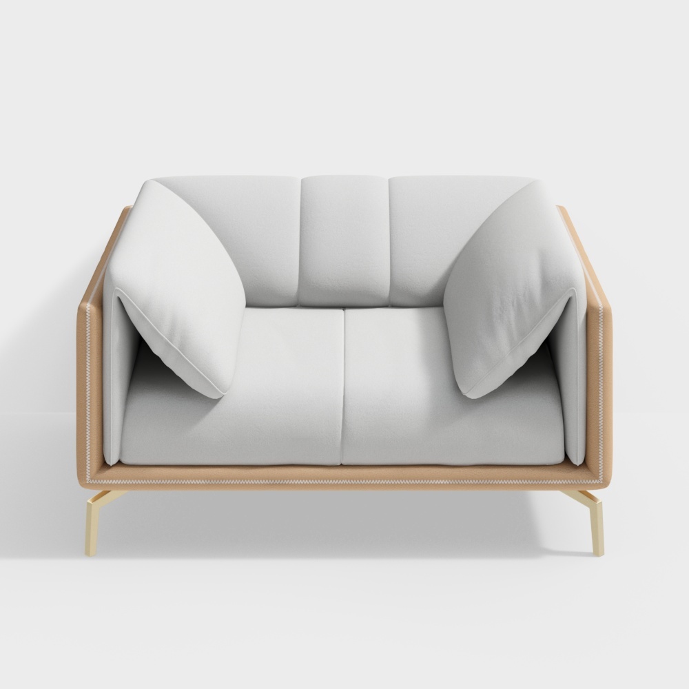 皮质单人位沙发-BSVSGS91S3D模型