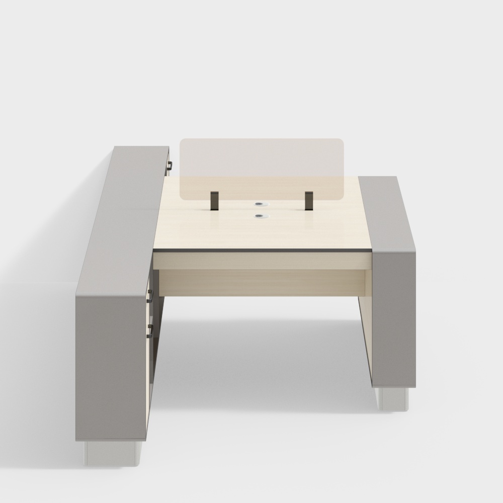 现代-TK82B-办公家具职员桌办公桌组合工作位单人位2人位4人位3D模型