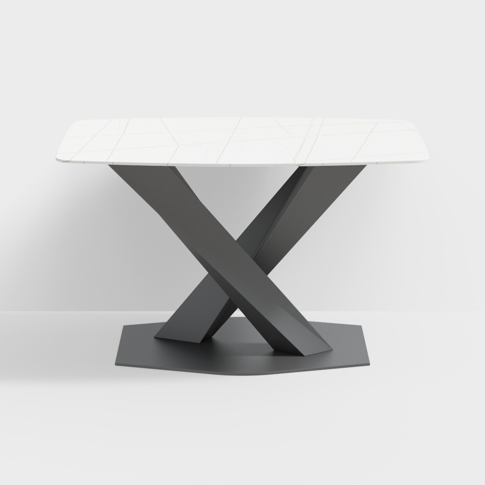 1.3m岩板餐桌-BSJF6008-森凯洛3D模型