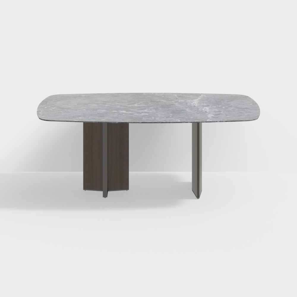 2m石材餐桌-BSJF203-森-帆晨美家3D模型