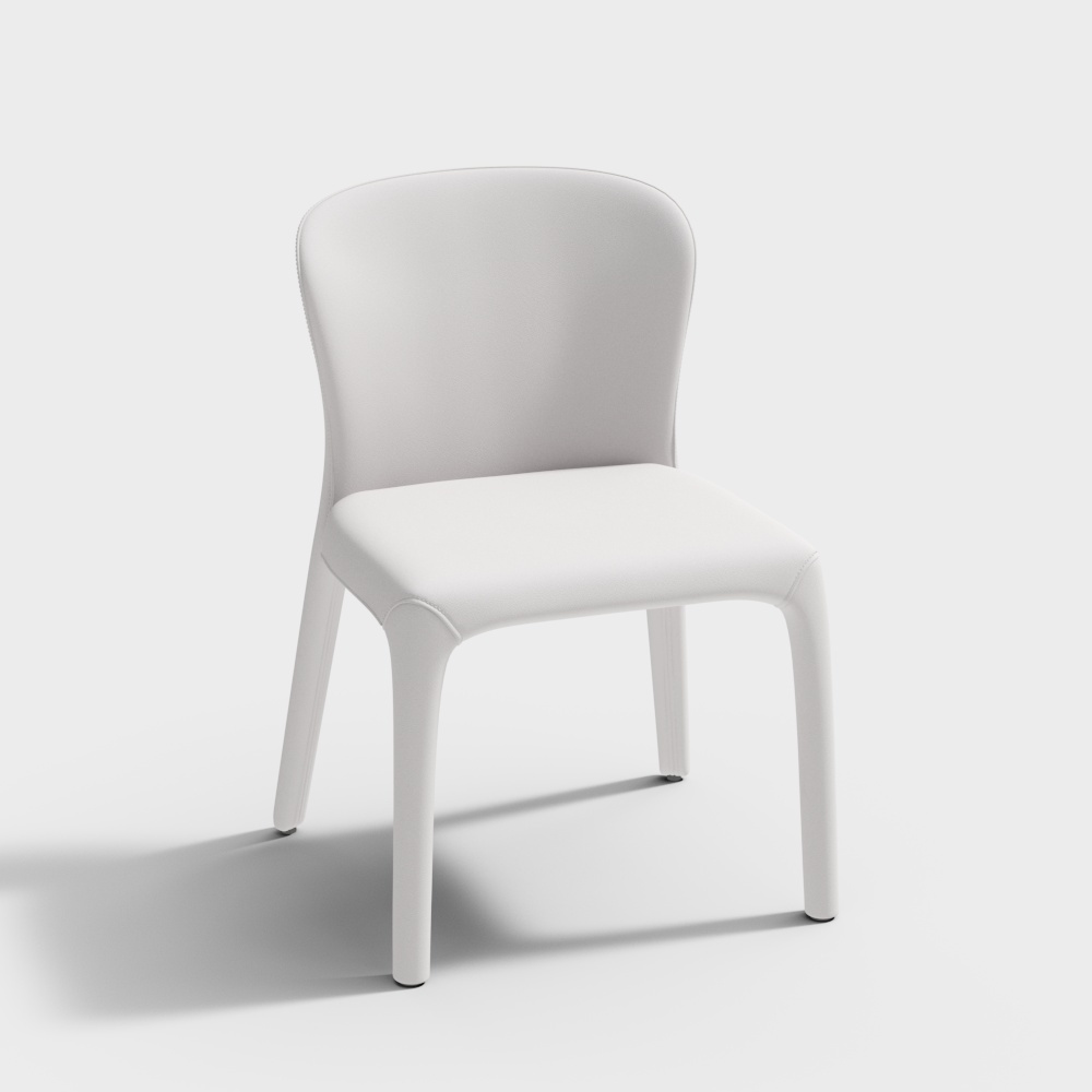 皮质无扶手餐椅-BSJY2152A-森凯洛3D模型