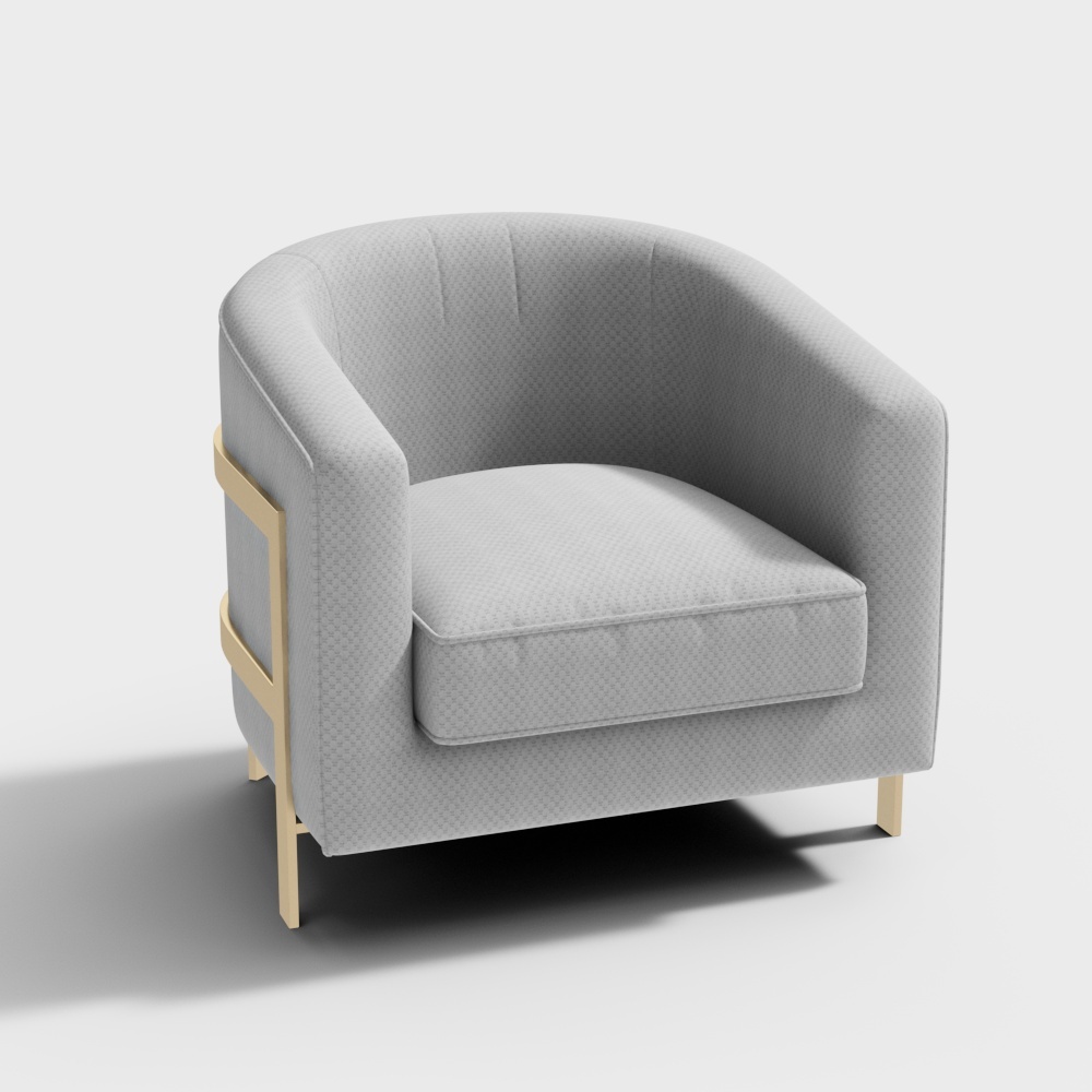 棉麻布休闲椅-BSFX18069-帆晨美家3D模型