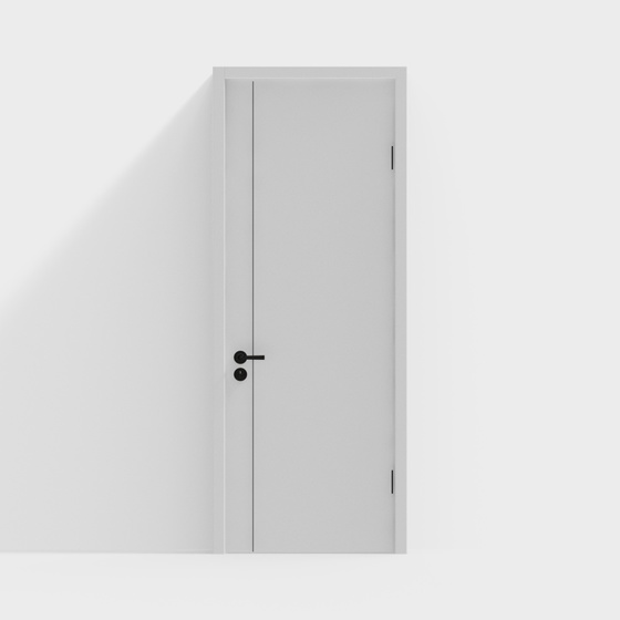 Minimalist White Interior Door 3D Model