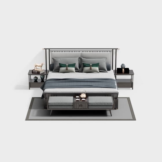 Cozy Bed Combination 3D Model