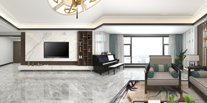 HelloMer-山东威海255㎡大平层—新中式-装修设计方案