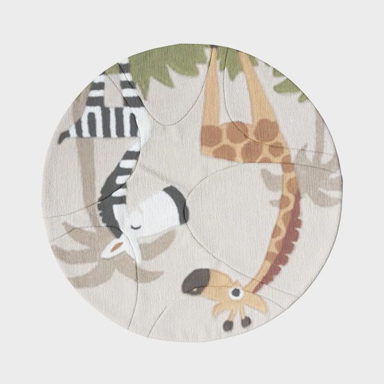 Modern cartoon Children carpet giraffe zebra