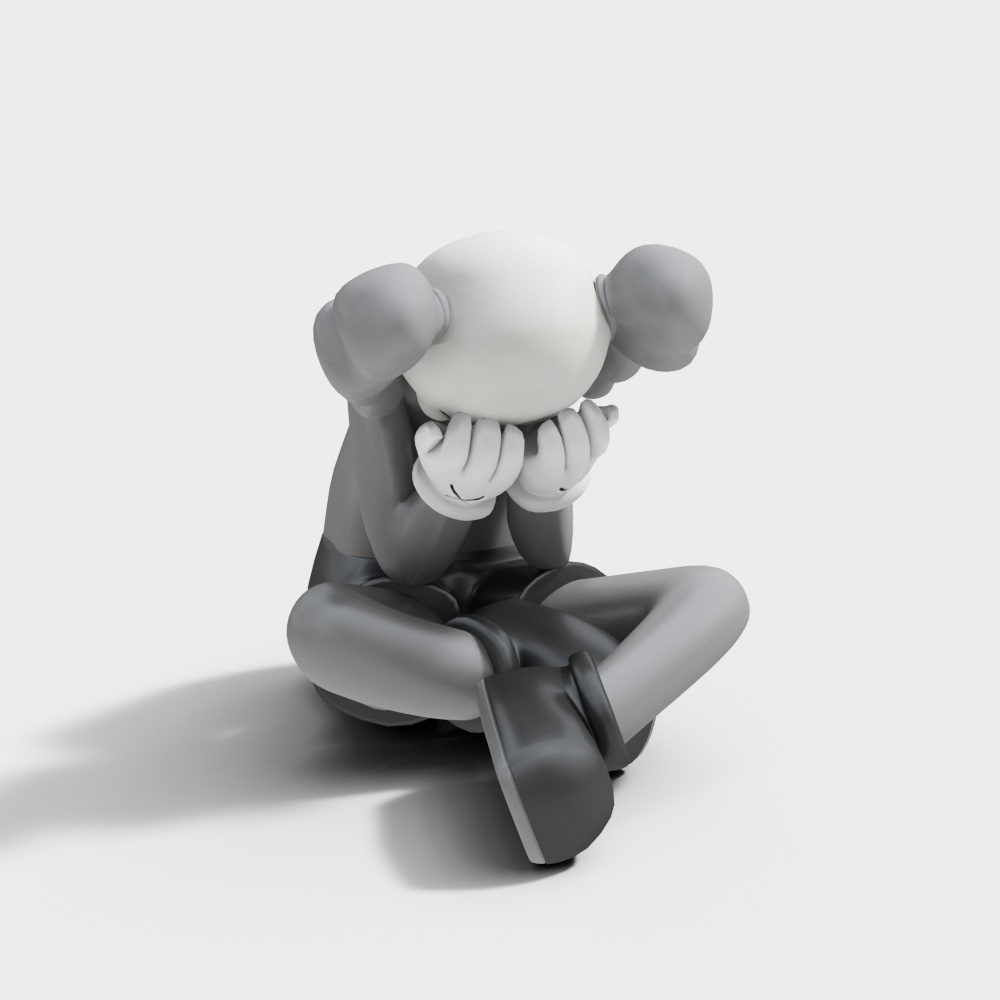 kaws 现代公仔摆件灰