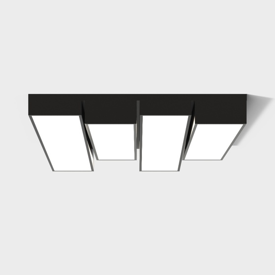 Modern Black Ceiling Lamp 3D Model - Contemporary Style