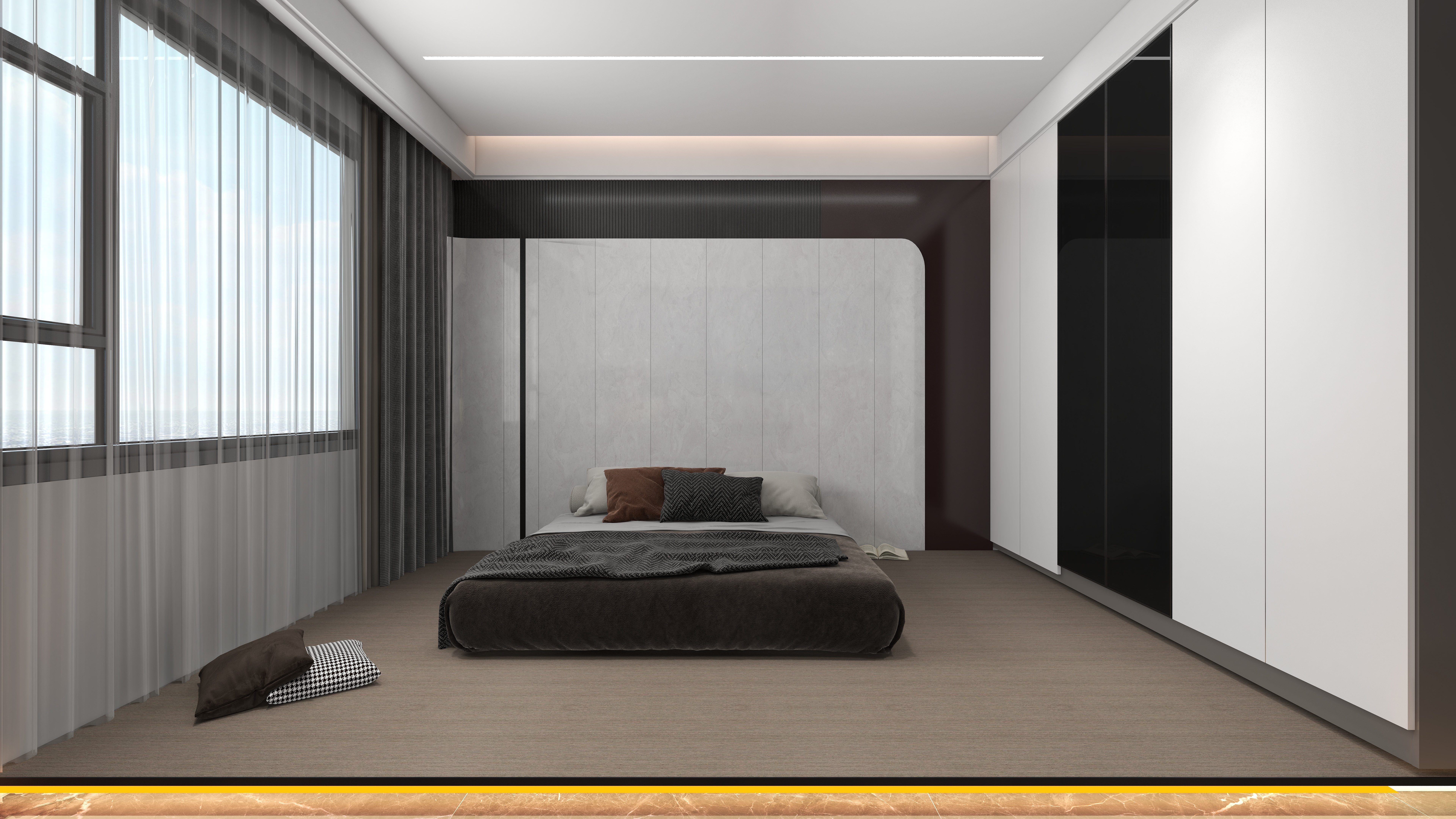 定北北-黑色系的家150平三居室后现代风格-装修设计方案