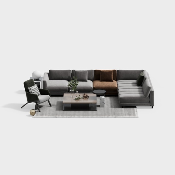 Modern Seats & Sofas,Sectional Sofas,gray