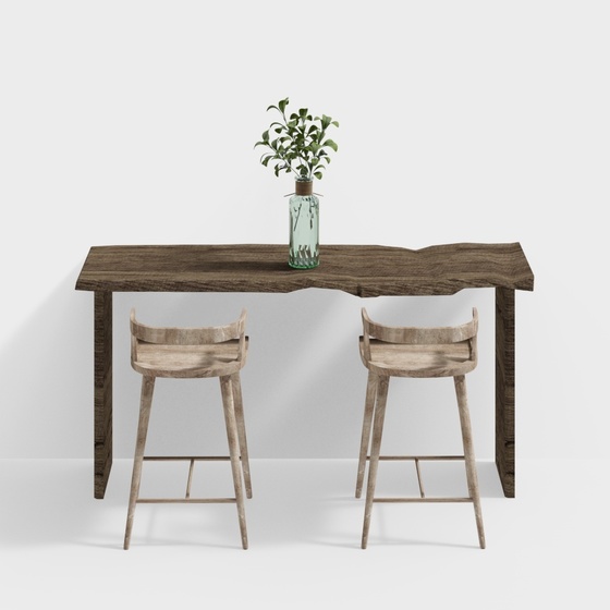 Stylish Bar Chair Combination 3D Model