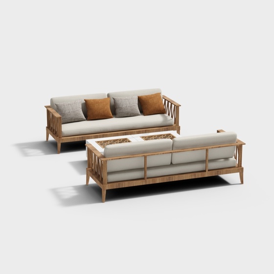 New Chinese style courtyard sofa combination