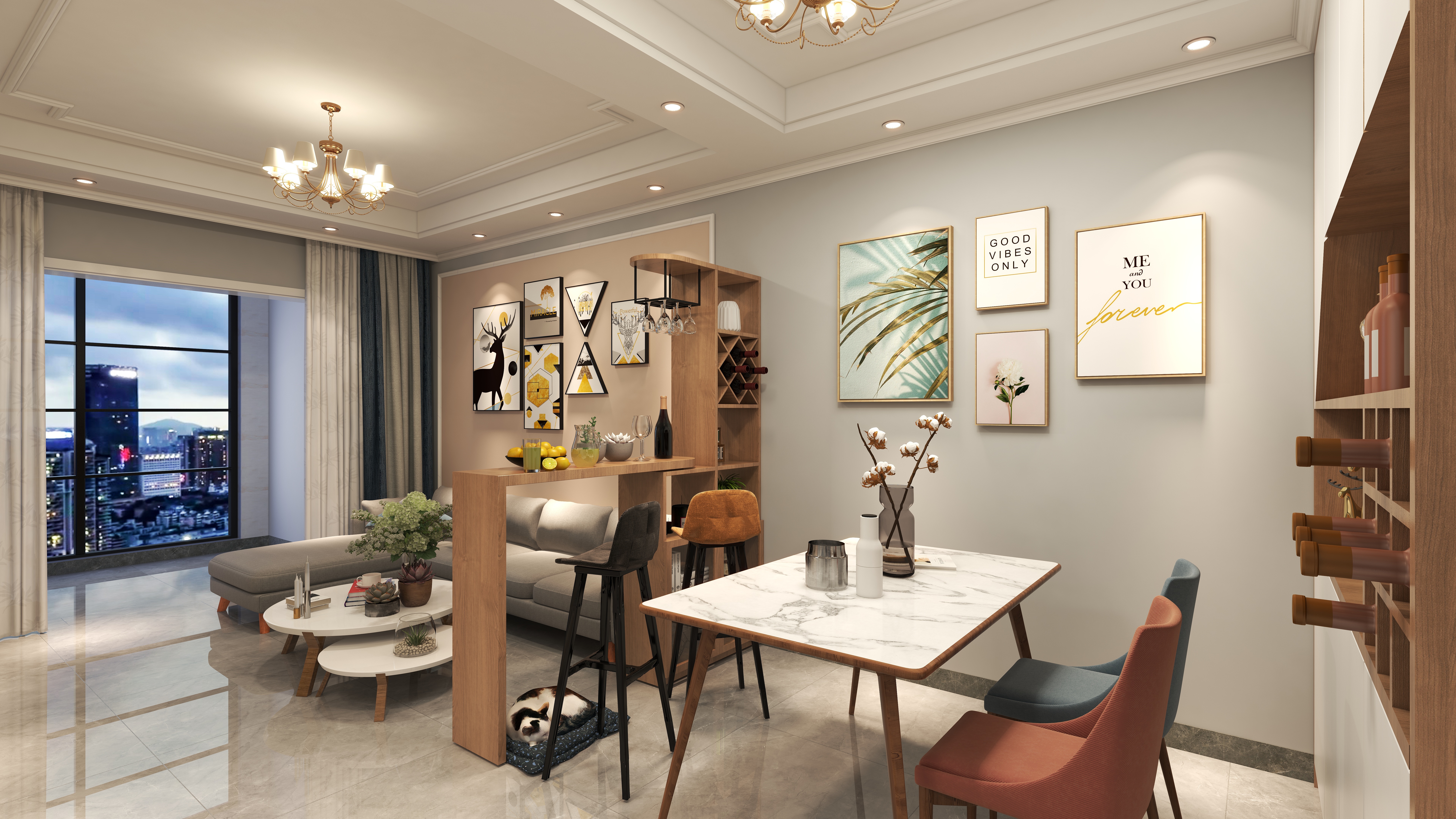 容树-3室2厅1卫1厨，北欧风格-装修设计方案