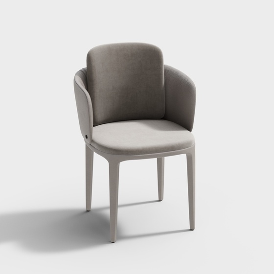 Gray Modern Fabric Book Chair 3D Model for Cozy Reading Nooks