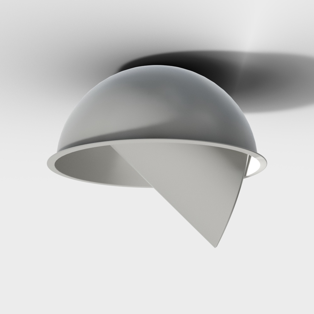 现代长白色筒灯灯具3D模型
