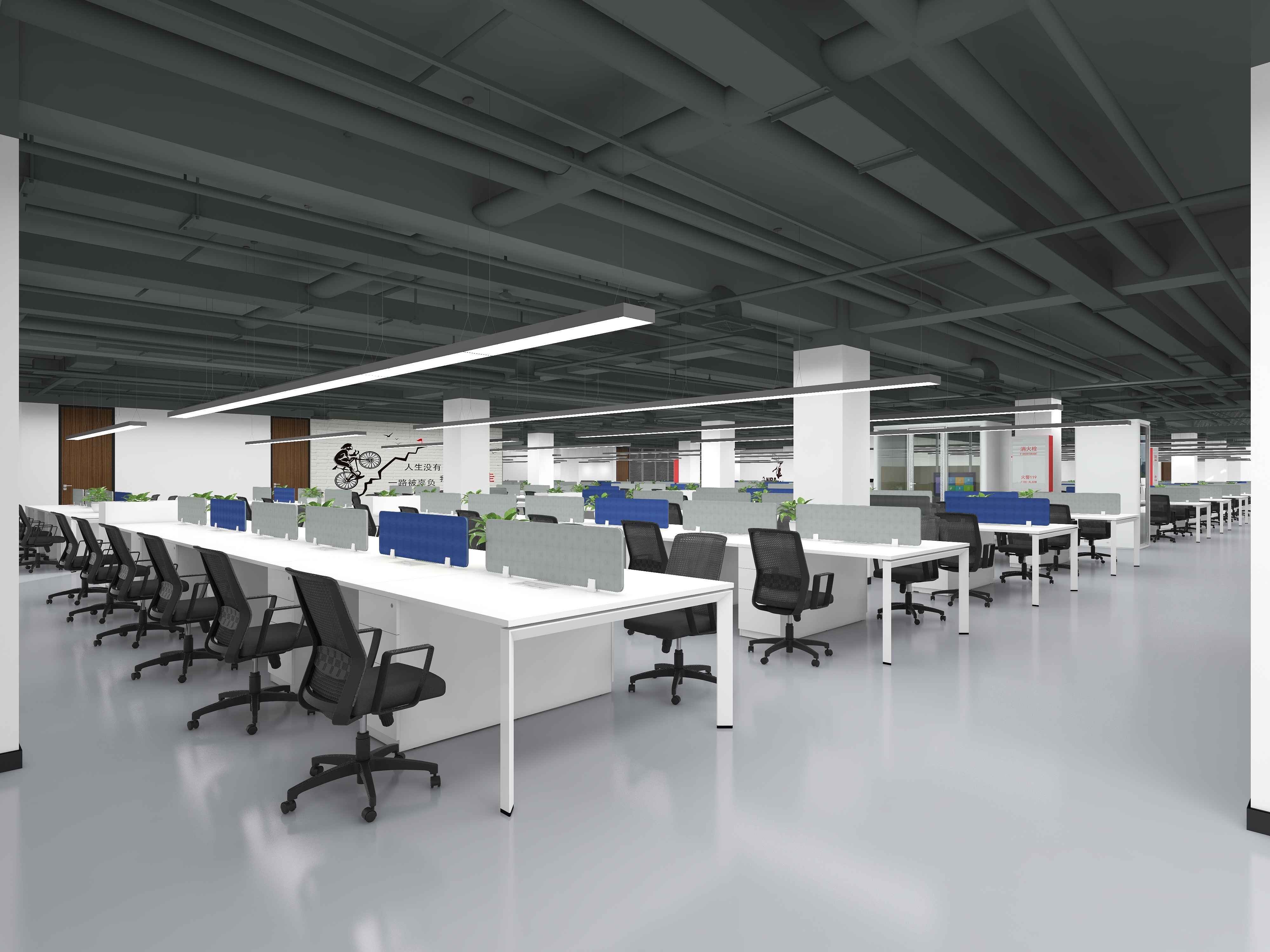 红土地zhouxin-1-4楼开放办公区-装修设计方案