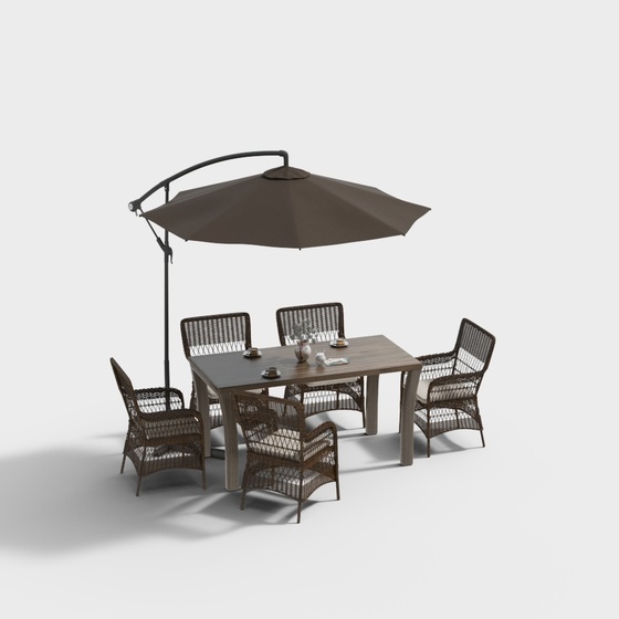 Asian Outdoor Dining Table & Chairs,Earth color