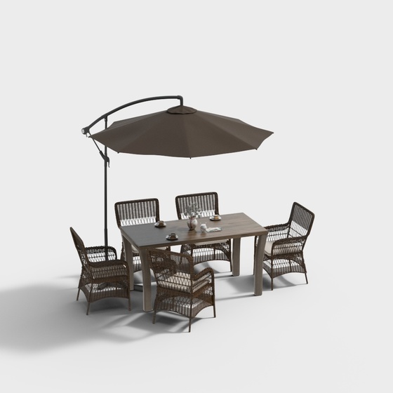 Southeast Asian Outdoor Tables and Chairs 3D Model