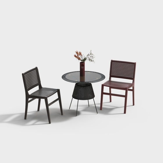 Modern outdoor rattan tables and chairs