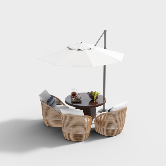 Modern outdoor leisure table and chair combination