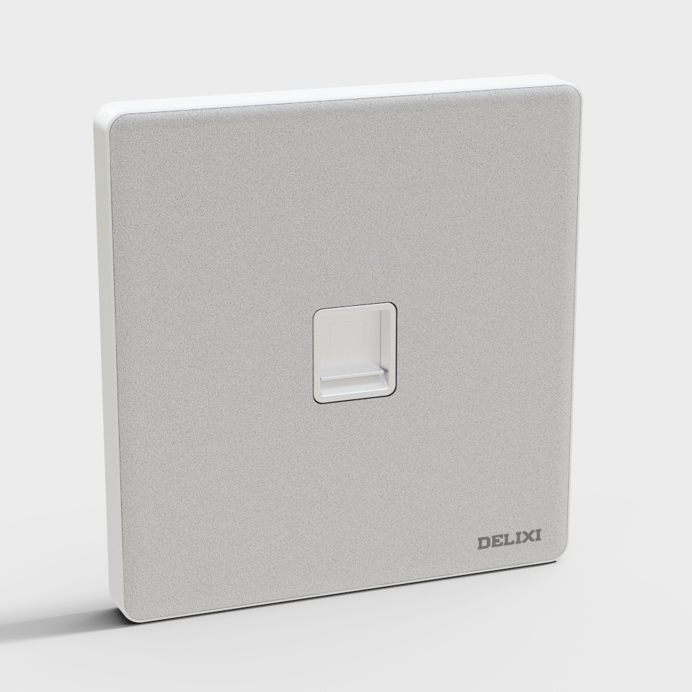 德力西CD889墨彩系列-网线(星空灰) EW86T8/H3D模型