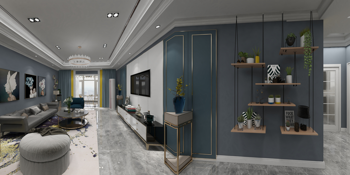 陆震-后现代轻奢风-洪湖水岸馨城-3室2厅2卫125㎡-装修设计方案