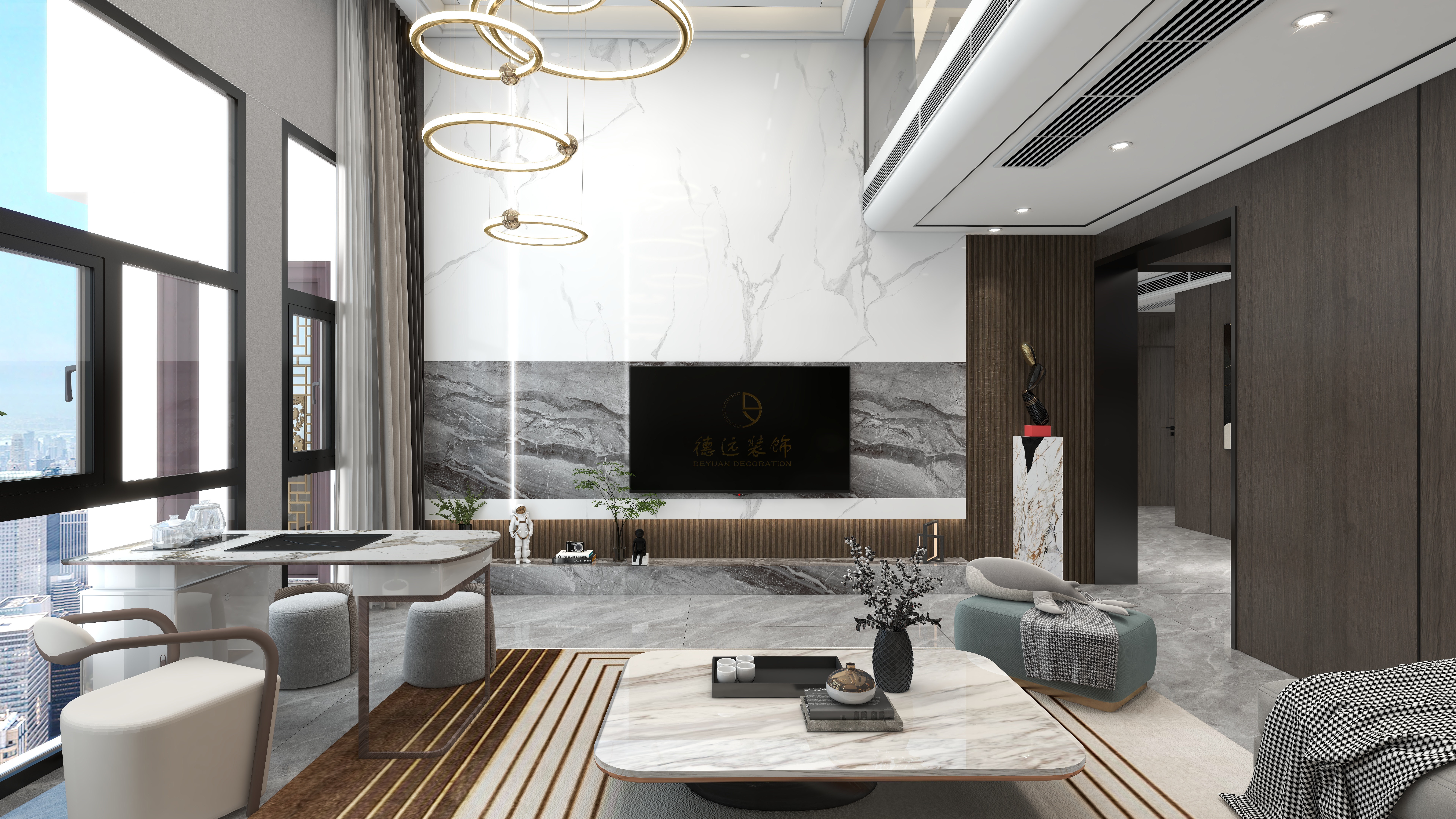 柒景设计-复式现代混搭设计-装修设计方案