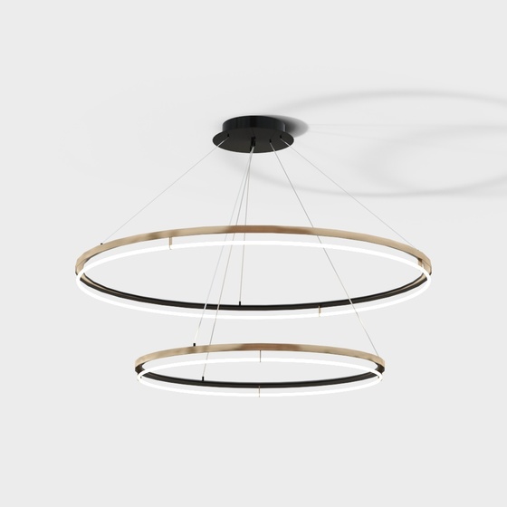 Modern double circle chandelier