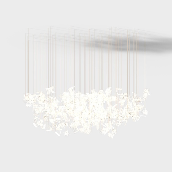 Modern Crystal Chandelier 3D Model for Dining Areas