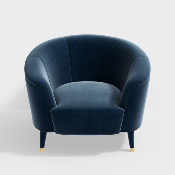 Single Seat Sofa 3D Model in Blue