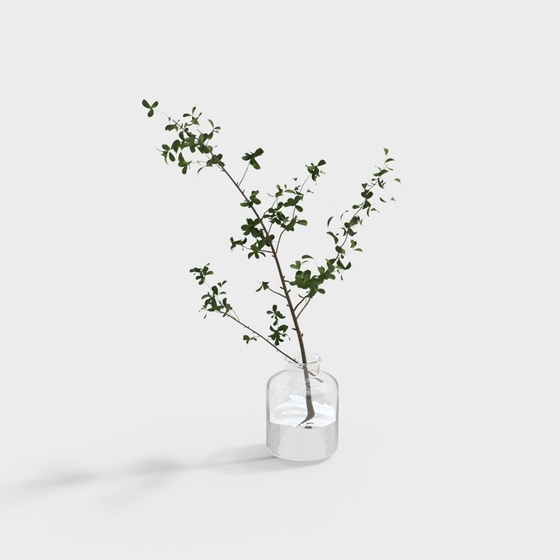 Modern glass green plant vase ornaments