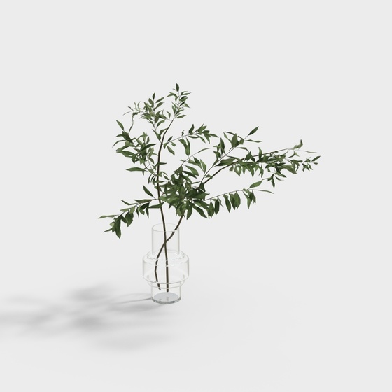 Modern green plant glass vase ornaments