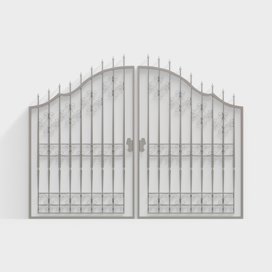 Sophisticated Gray Iron Gate 3D Model for Entryways