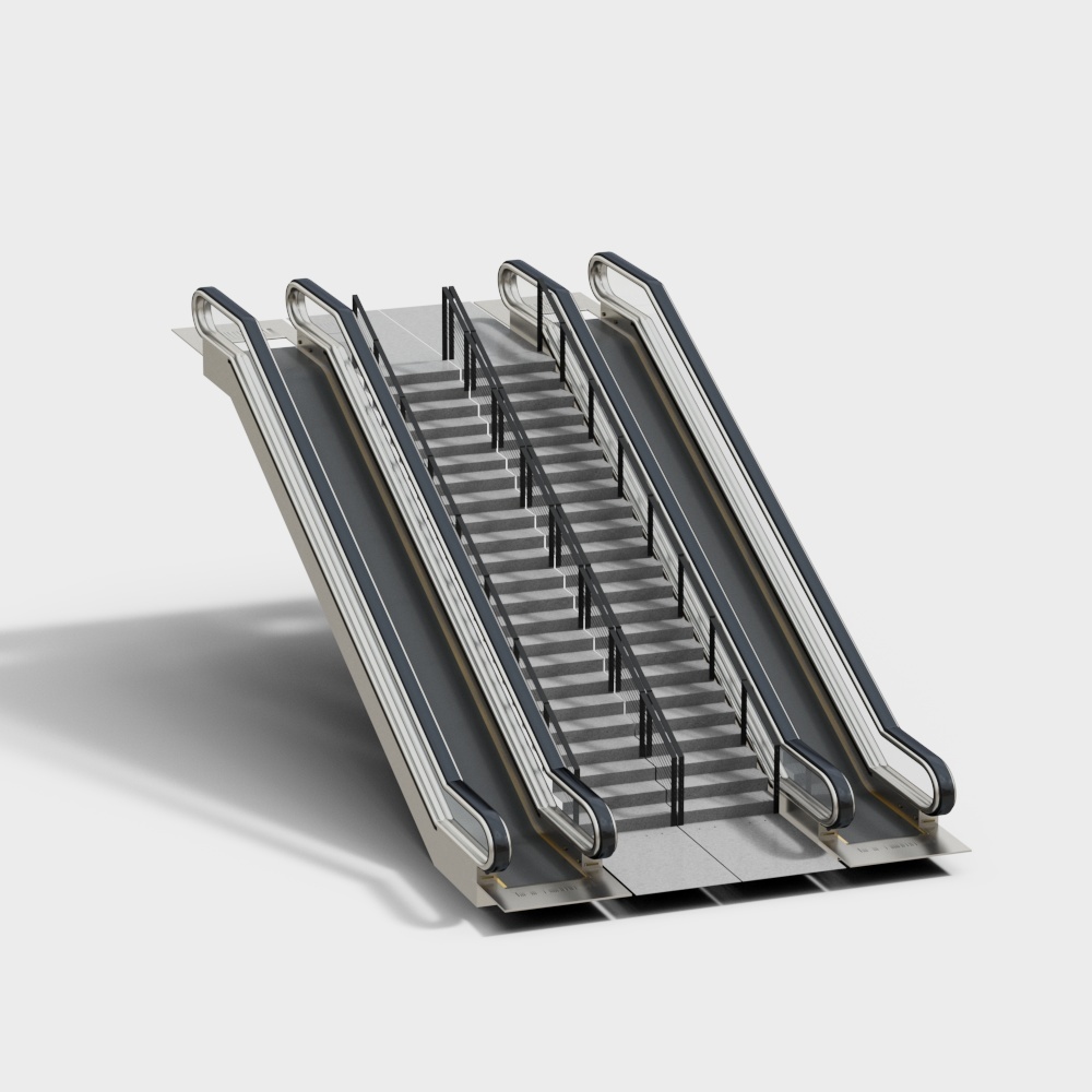 现代双扶手电梯3D模型