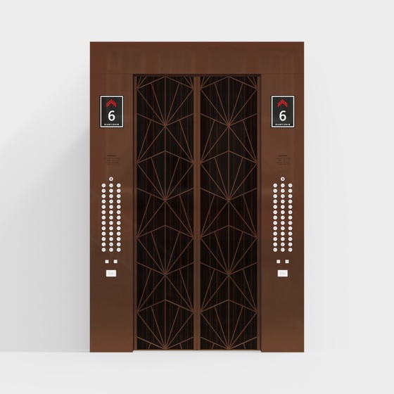 Modern luxury elevator car interior door
