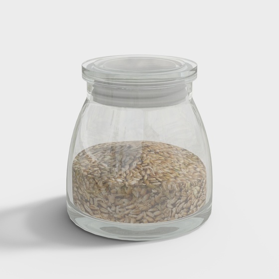 Glass condiment bottle storage jar