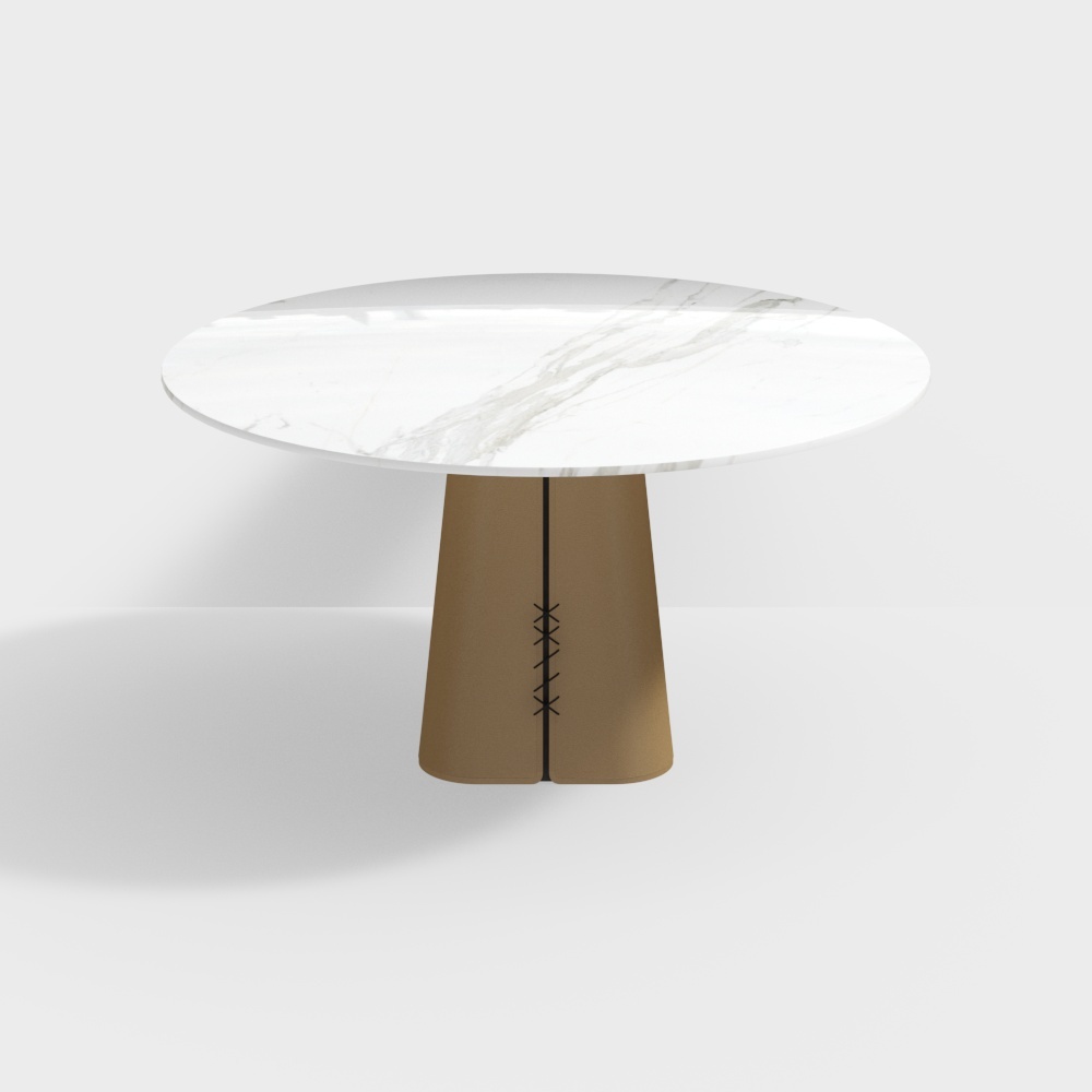1.3m岩板皮质金属餐桌-BSNF020-西西里