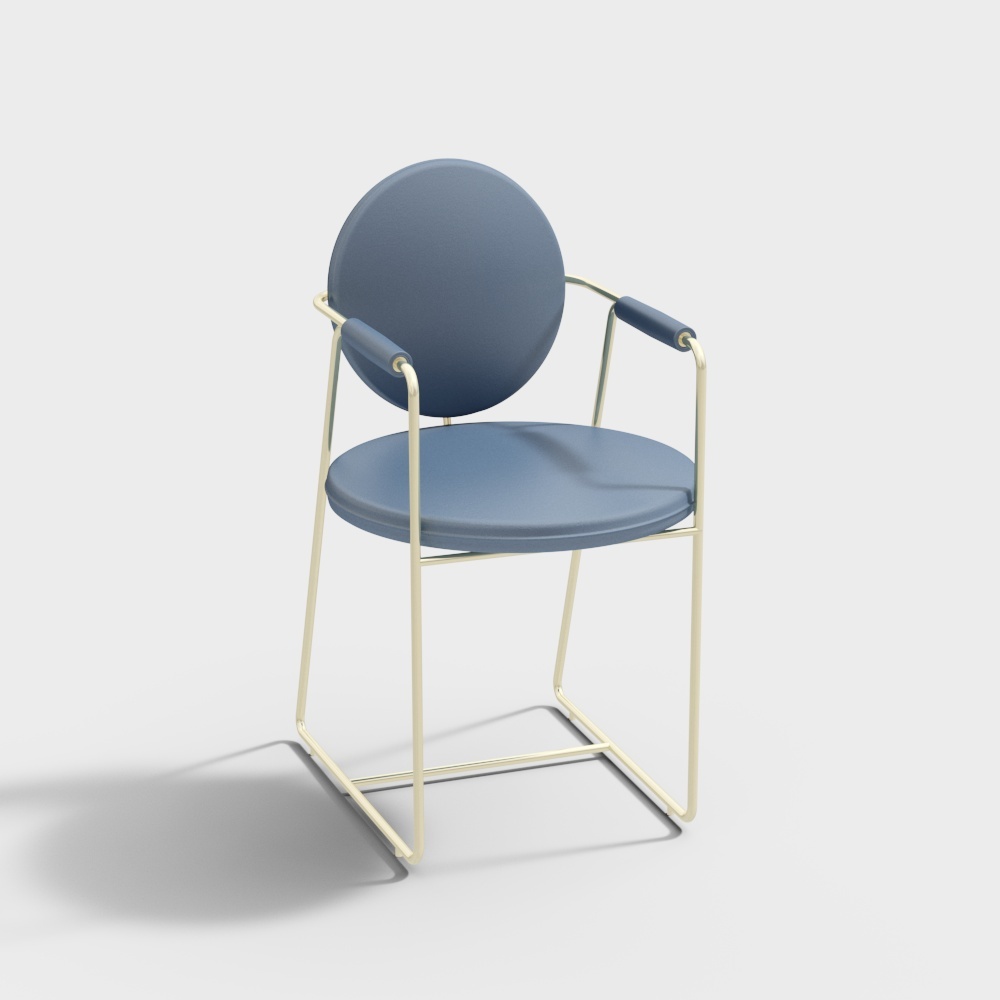 皮质金属餐椅-BSFY2155A-西西里