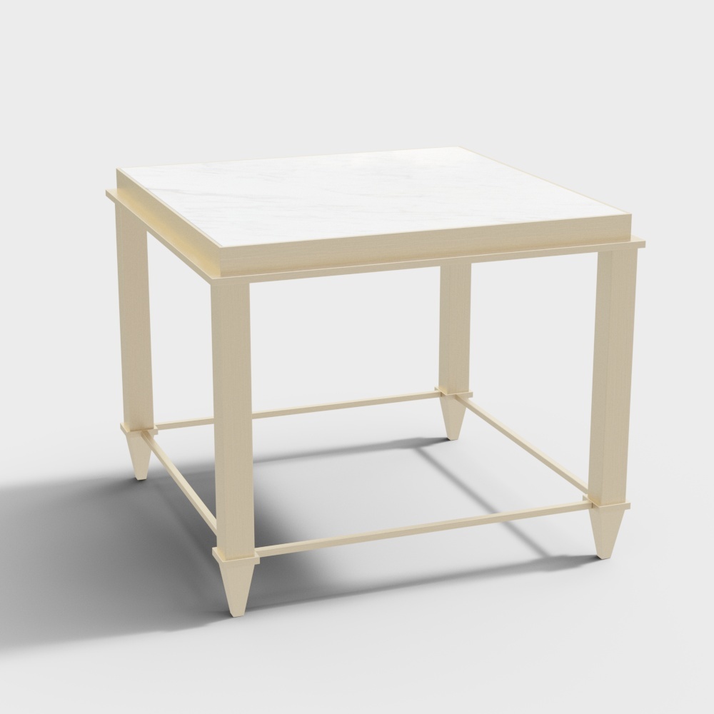 大理石方边几-8014-帆晨美家3D模型