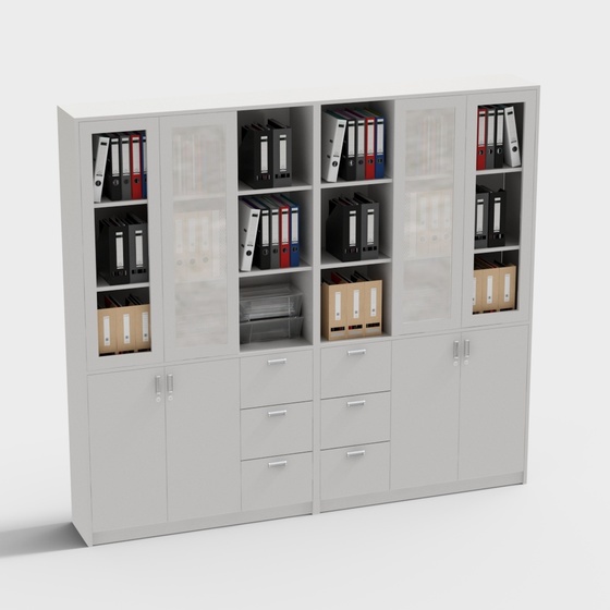 Black Modern Filing Cabinet 3D Model