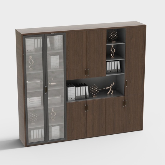Modern bookcase multi-door filing cabinet