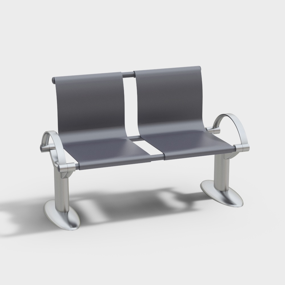 现代不锈钢公共排椅休息椅双人等候椅