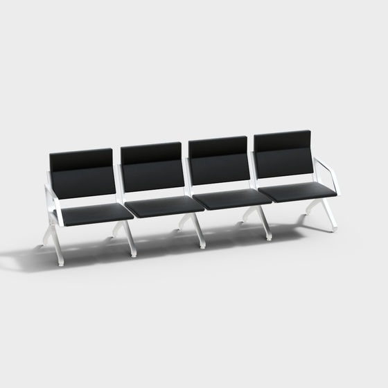 Scandinavian Waiting Room Seat,Black