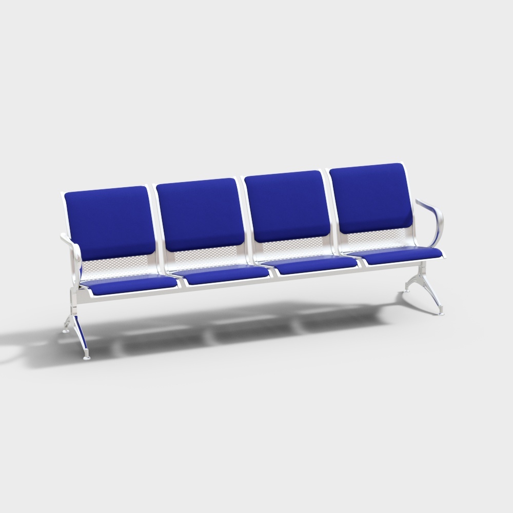 现代公用深蓝休息排椅