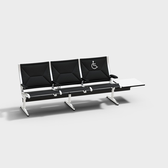 Modern Waiting Room Seat,Black+Gray