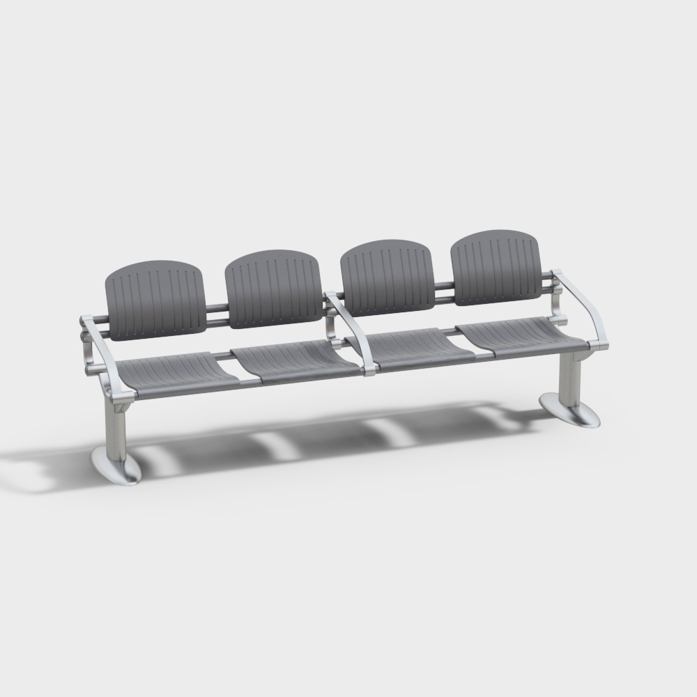 现代不锈钢公共四排椅休息椅等候椅