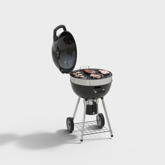 BBQ Grill 3D Model in Earth Color