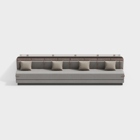 Booth Seating 3D Model in Gray for Comfortable Spaces